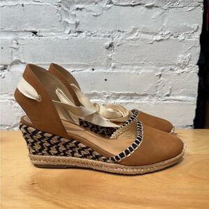 SCHUTZ Wrap‎ Around Brown Espadrille Wedge Sandals Women’s Size 8
